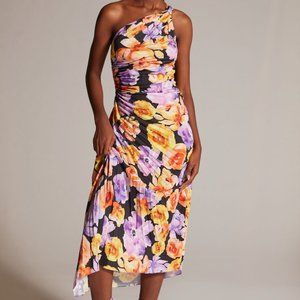 Anthropologie Floral Dress - Yellow, Orange, Purple & Black